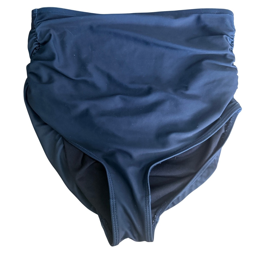 Albion Fit High Waisted Bikini Swim Bottom Women S Navy Blue Ruched